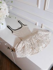 Đầm Chấm Bi Tầng Viền Màu