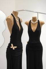 Đầm Yếm Hở Lưng Kèm Bướm