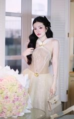 Đầm Lưới Cột Yếm Kèm Charm