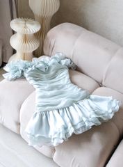 Đầm Voan Bẹt Vai Đính Bông