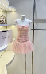 Đầm Lưới Nhúng Xòe Phối Ren