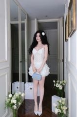 Đầm Ren Tầng Họa Tiết