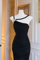 Đầm Thun Lưới Bính Chéo Vai
