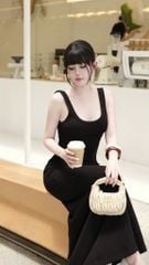 Đầm Thun Cổ U Đuôi Cá