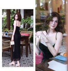 Đầm Cổ Đổ Cột Dây Sau