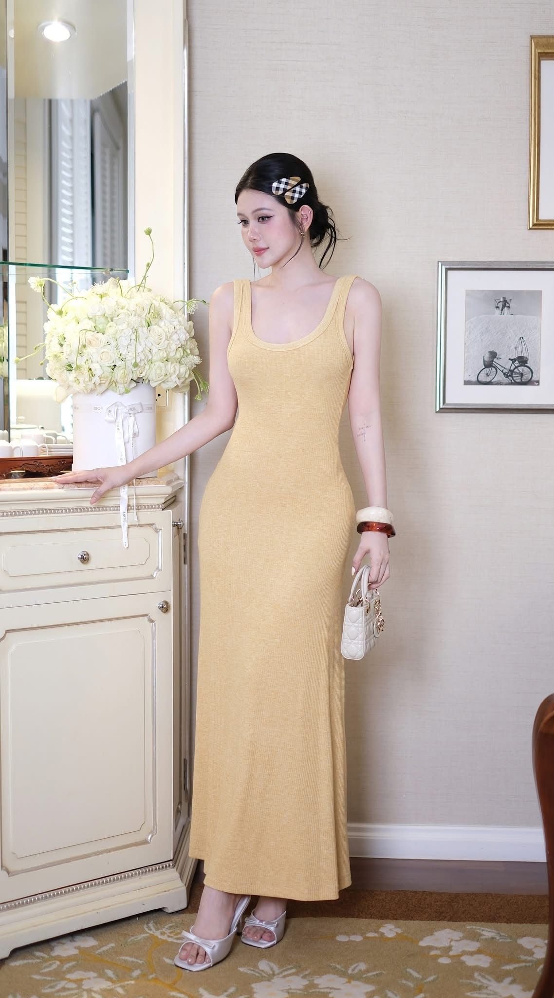 Đầm Thun Cổ U Đuôi Cá