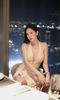 Đầm Yếm Lụa Lưới Nhũ Xẻ Tà