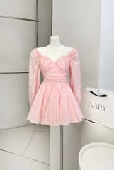 Đầm Xòe Thêu Hoa TD Cột Yếm