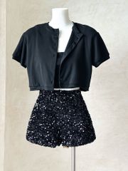 Set Áo Croptop + Quần Kim Sa