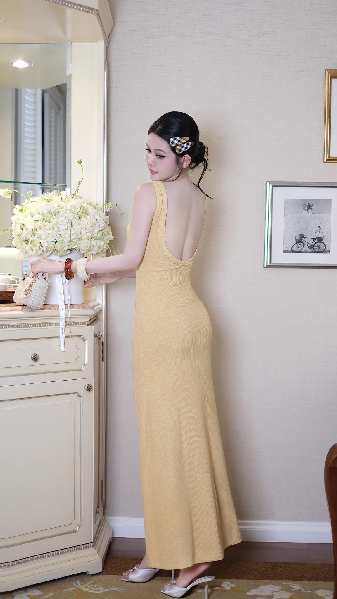 Đầm Thun Cổ U Đuôi Cá