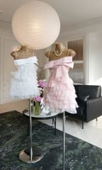 Đầm Tầng Xéo Đính Nơ