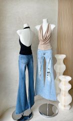Áo Thun Cổ Đổ Hở Lưng