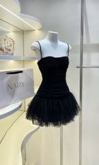 Đầm Lưới Nhúng Xòe Phối Ren