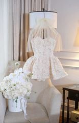 Đầm Yếm Lưới Nền Hoa