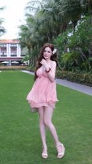 Đầm Voan Đan Dây Kèm Hoa