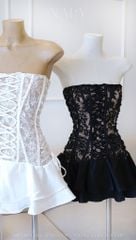 Đầm Lưới Đan Dây Phối Lụa