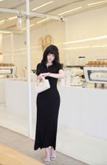 Đầm Thun Viền Bèo Tay Con