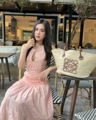 Đầm Dài High Neck Elas Waist