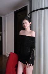 Đầm Ren Bẹt Vai TD
