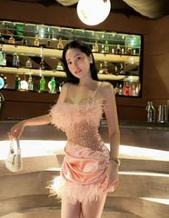Đầm Lụa Kết Lông
