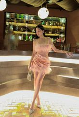 Đầm Lụa Kết Lông