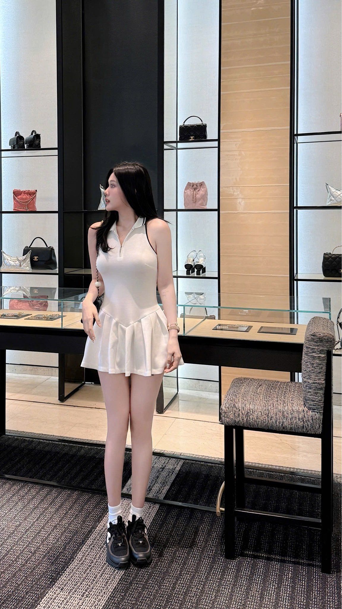 Đầm Xòe Cổ SM Khóa Kéo