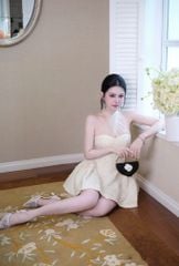 Đầm Yếm Lưới Nền Hoa