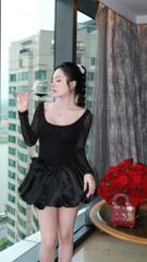 Đầm Ren Cổ U Đính Bông