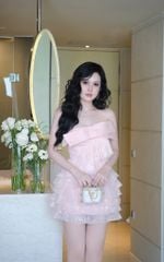 Đầm Tầng Xéo Đính Nơ