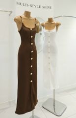 Đầm Thun 2S Nút Vàng