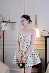 Đầm Cup Chấm Bi Kèm Nơ