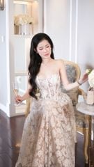 Đầm Ren Cup Nền Hoa