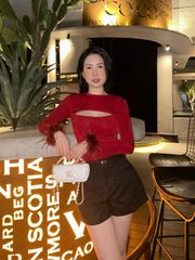 Áo Bodysuit Hở Ngực TD Lông