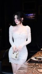 Đầm Ren Nền Hoa TD Kèm Charm