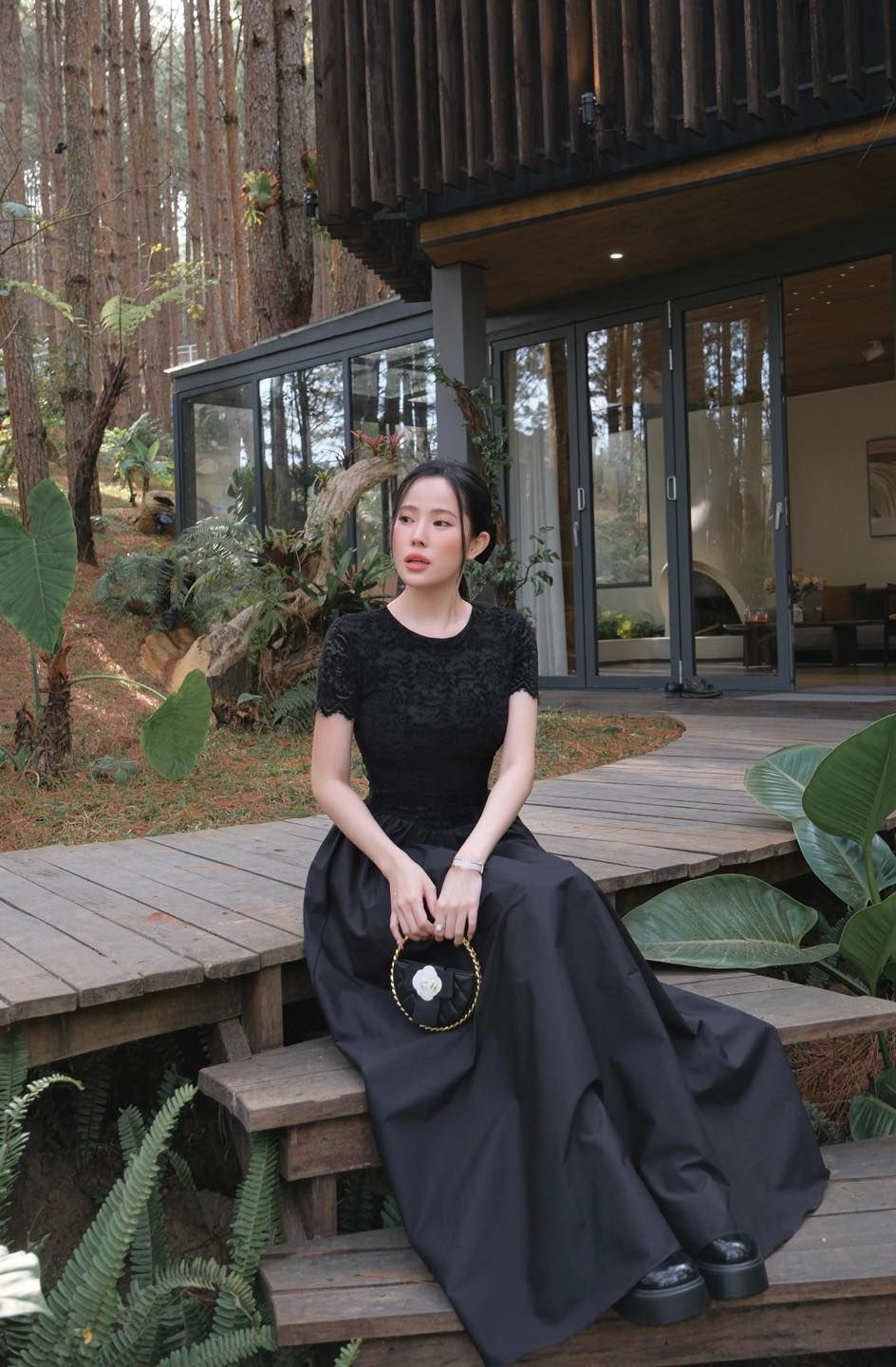 Đầm Tay Con Nhung Tùng Kate