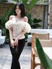 Áo Ren Bẹt Vai Đan Dây