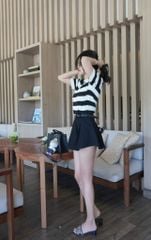 Áo Thun Sọc Cổ Tròn