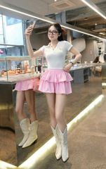 Áo Thun Cổ Trụ Đính Nơ