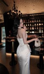 Đầm Yếm Lụa Lưới Nhũ Xẻ Tà