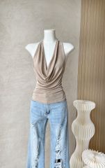 Áo Thun Cổ Đổ Hở Lưng