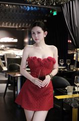 Đầm Ống Xòe Viền Bông