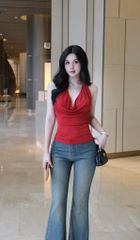 Áo Thun Cổ Đổ Hở Lưng