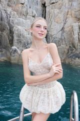Đầm 2S Nền Hoa Tùng Bí
