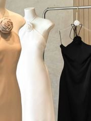 Maxi Yếm Lụa Kèm Hoa