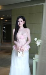 Áo Ren Phối Voan Đính Hoa
