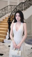 Đầm Ren Cổ V Sn