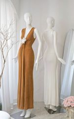 Đầm Thun Cổ V Đính Bông