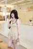 Đầm Chấm Bi Tầng Viền Màu