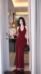 Đầm Yếm Hở Lưng Kèm Bướm