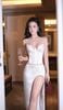 Đầm Kim Sa Xẻ 1 Bên Viền Đá